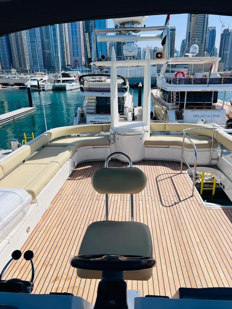 Luxury 65ft Fly Bridge Yacht Charter 28pax - Dubai Harbour Yacht Cruise.
