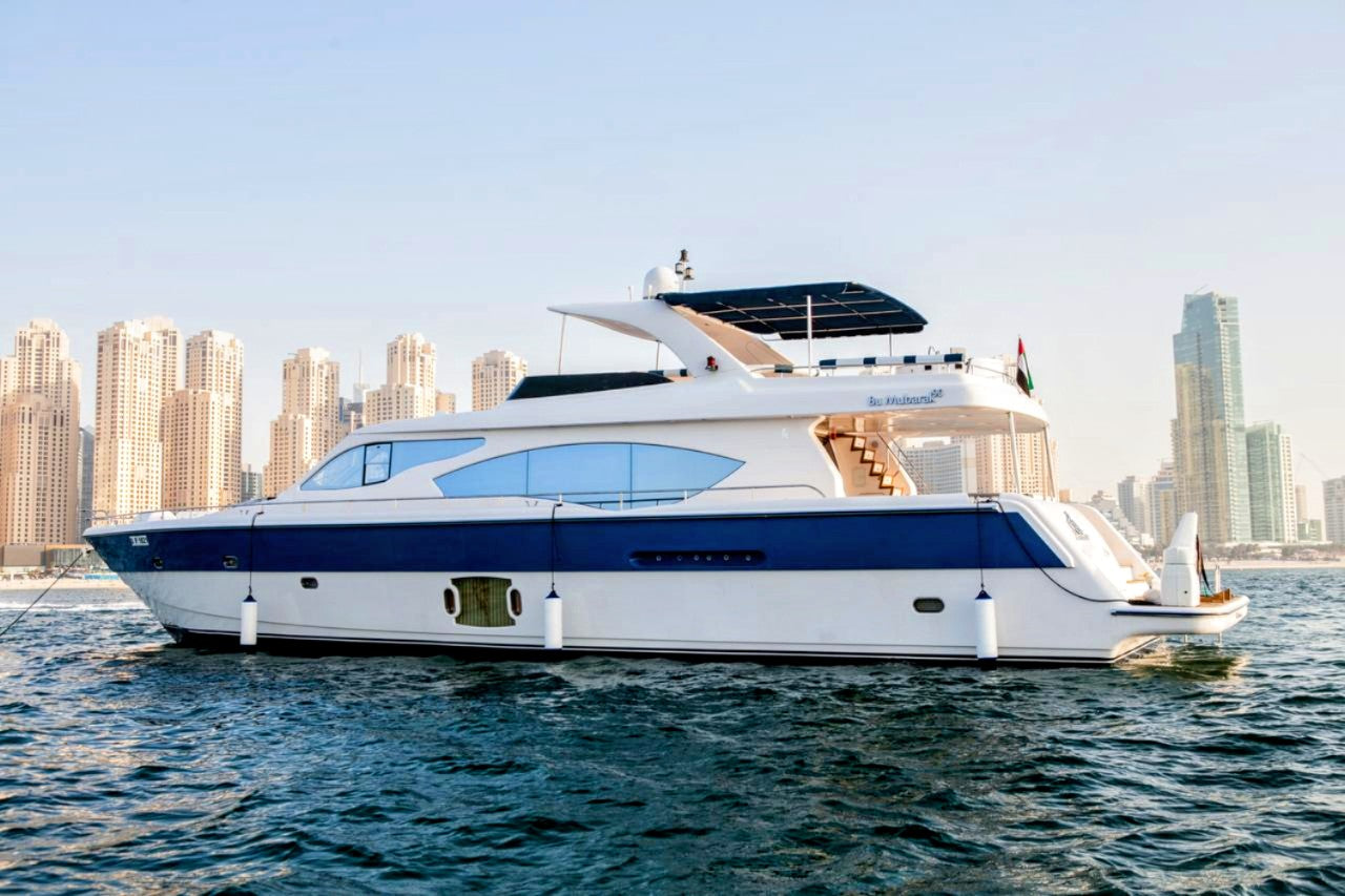 Bu Mubarak 85ft Fly Bridge with Jacuzzi & BBQ - 41 pax Dubai Marina Yacht Charter