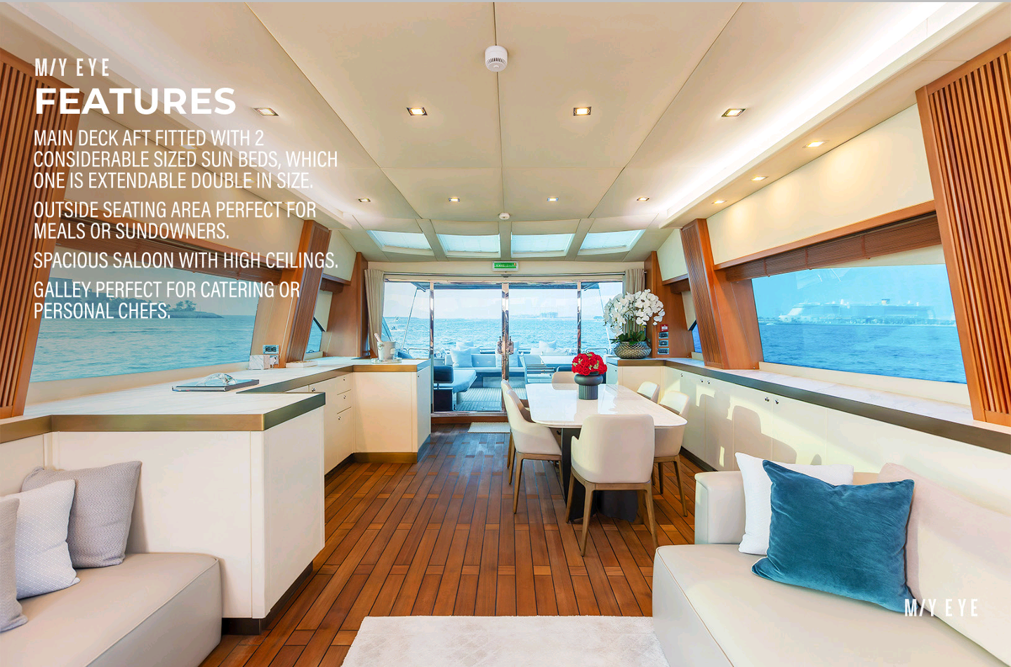 Eye Yacht 108ft. Luxury Yacht Charter Dubai Harbour.