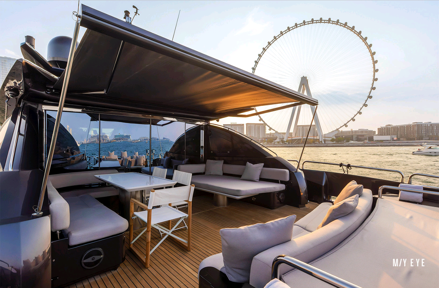 Eye Yacht 108ft. Luxury Yacht Charter Dubai Harbour.