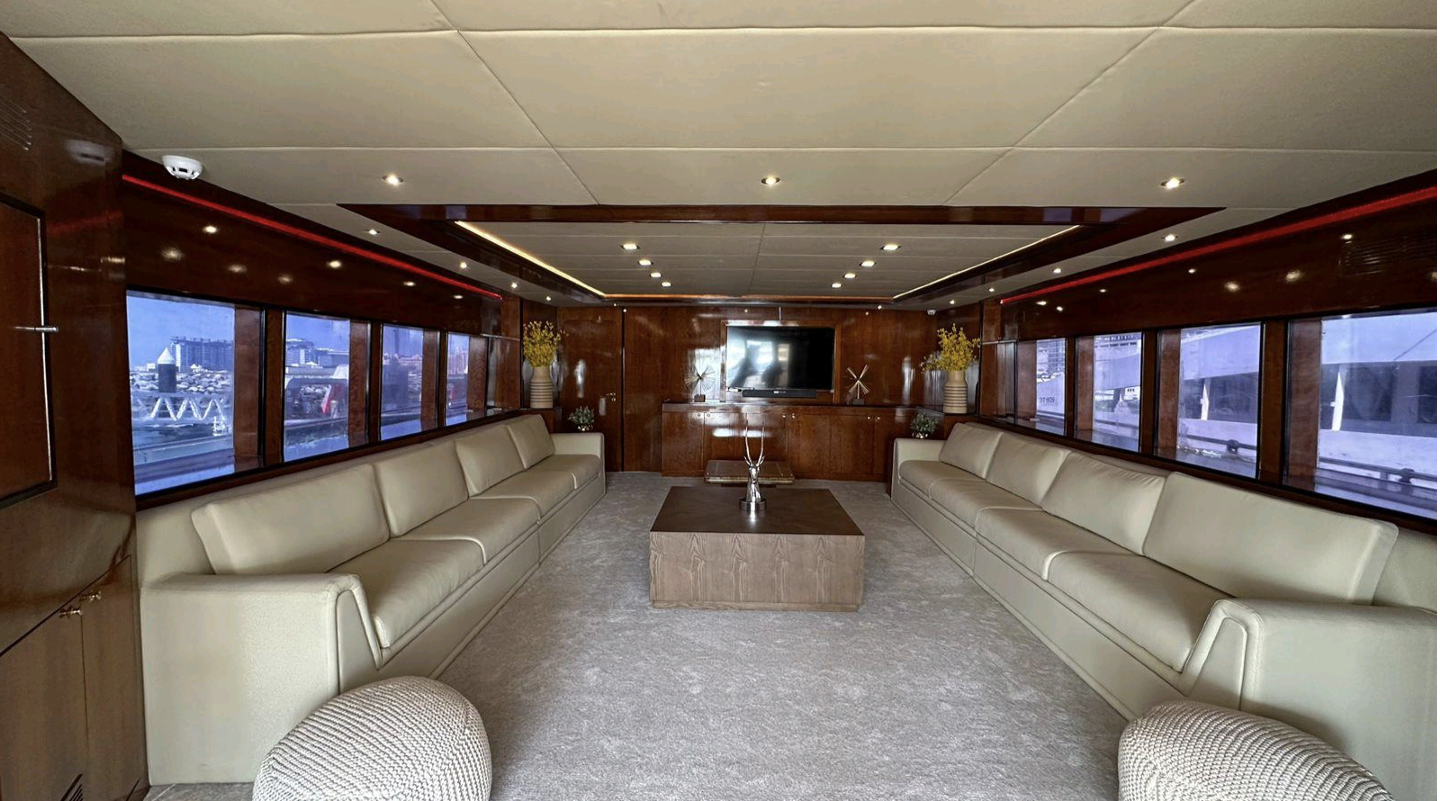 Mazayel 135ft Mega Yacht, 150 guests - Dubai Harbour Yacht Charter, Yacht Party Dubai 𝕋𝕙𝕖 𝕐𝕒𝕔𝕙𝕥 𝔾𝕦𝕪 𝔻𝕦𝕓𝕒𝕚