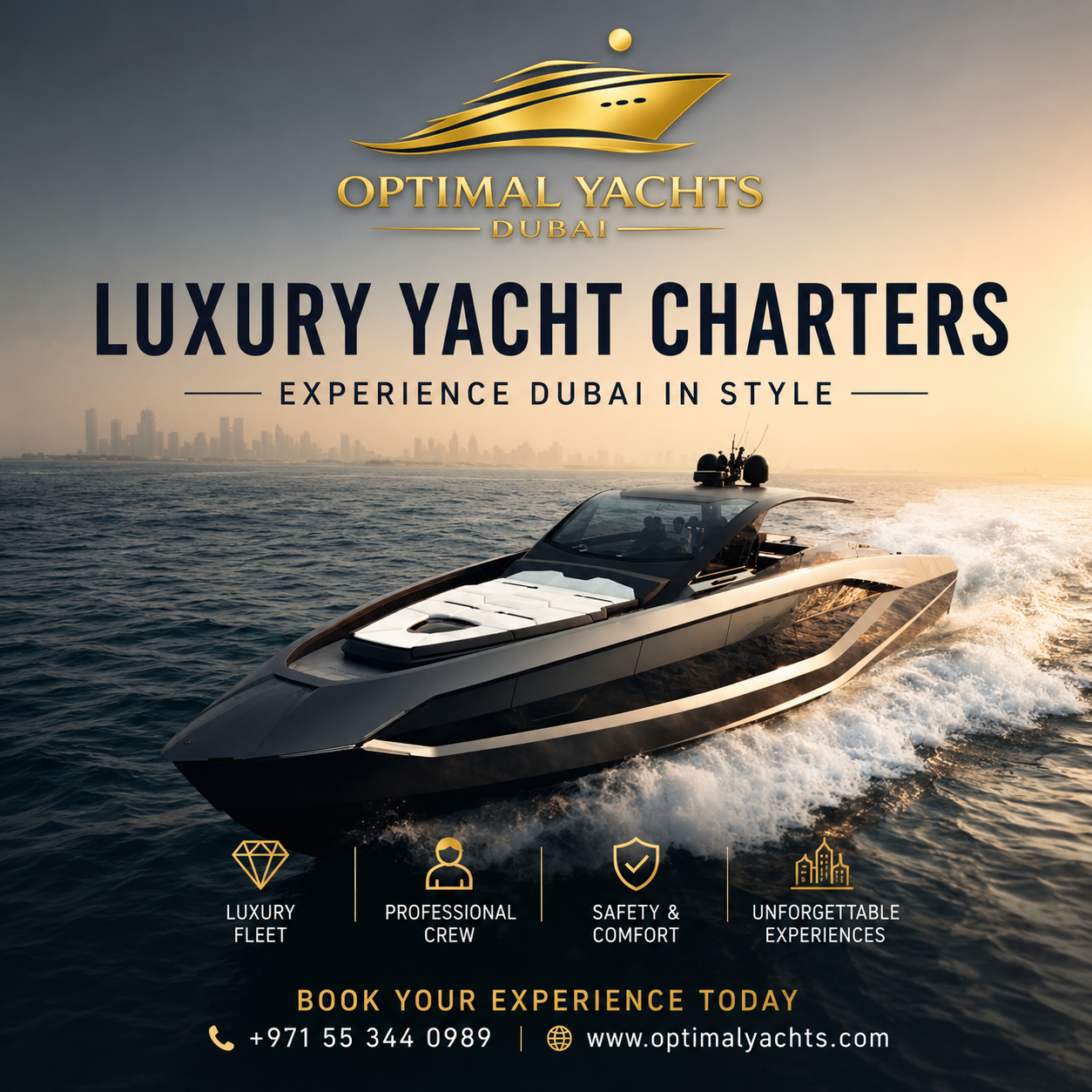 1 Hour 3 hours Minimum- Lamborghini 63 Luxury Yacht Rental Dubai | Dubai Marina Dubai Harbour | 12 Guest Capacity.