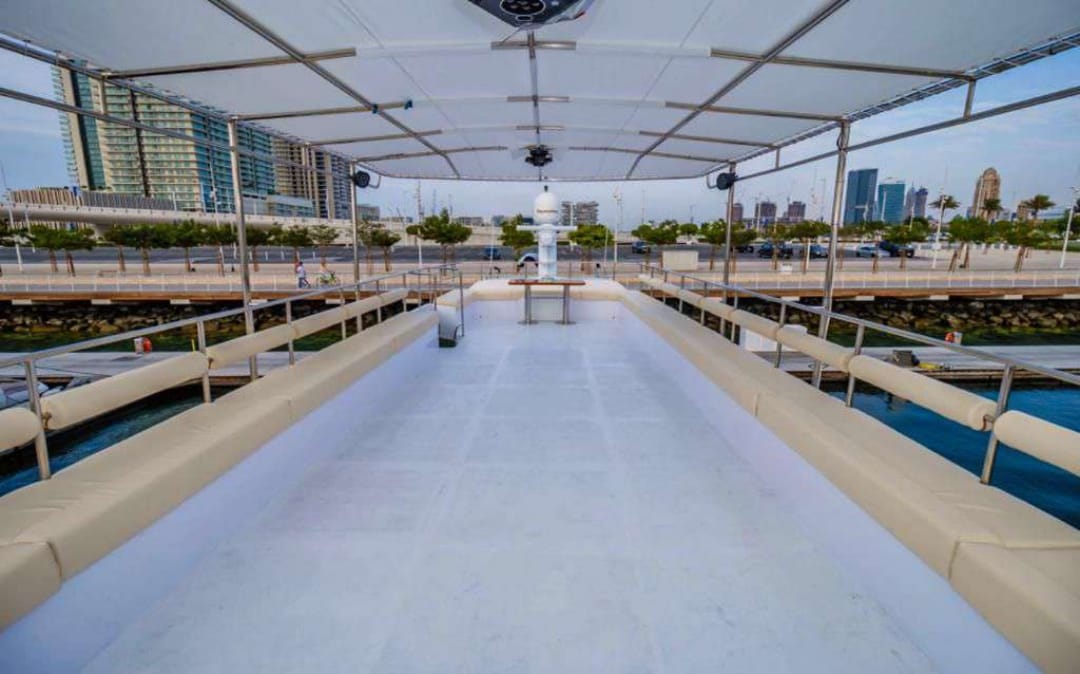 120ft Laffet Yacht Dubai | 100 Guests Luxury Charter from Dubai Harbour