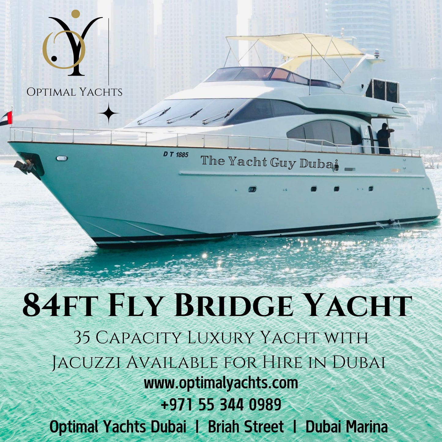 84ft Luxury Yacht Dubai with Jacuzzi, 35 guests | Dubai Harbour - 𝕋𝕙𝕖 𝕐𝕒𝕔𝕙𝕥 𝔾𝕦𝕪 𝔻𝕦𝕓𝕒𝕚