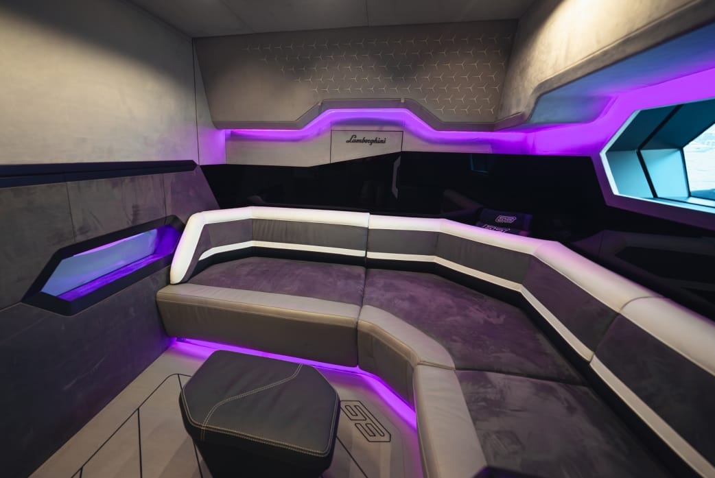 1 Hour 3 hours Minimum- Lamborghini 63 Luxury Yacht Rental Dubai | Dubai Marina Dubai Harbour | 12 Guest Capacity.