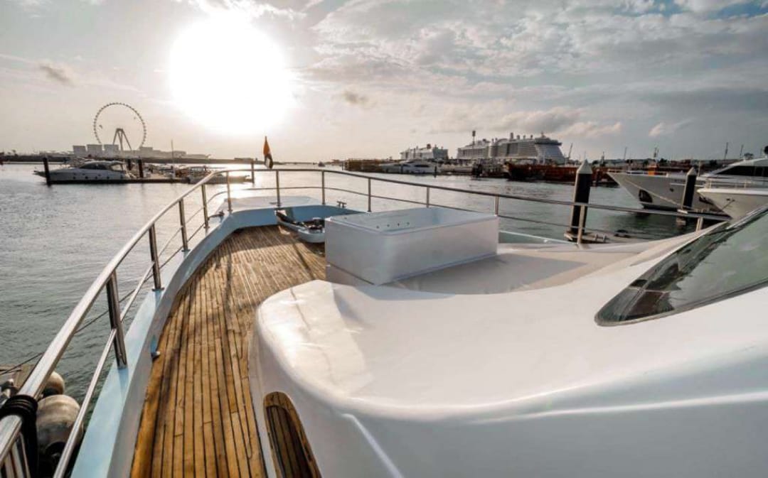 120ft Laffet Yacht Dubai | 100 Guests Luxury Charter from Dubai Harbour